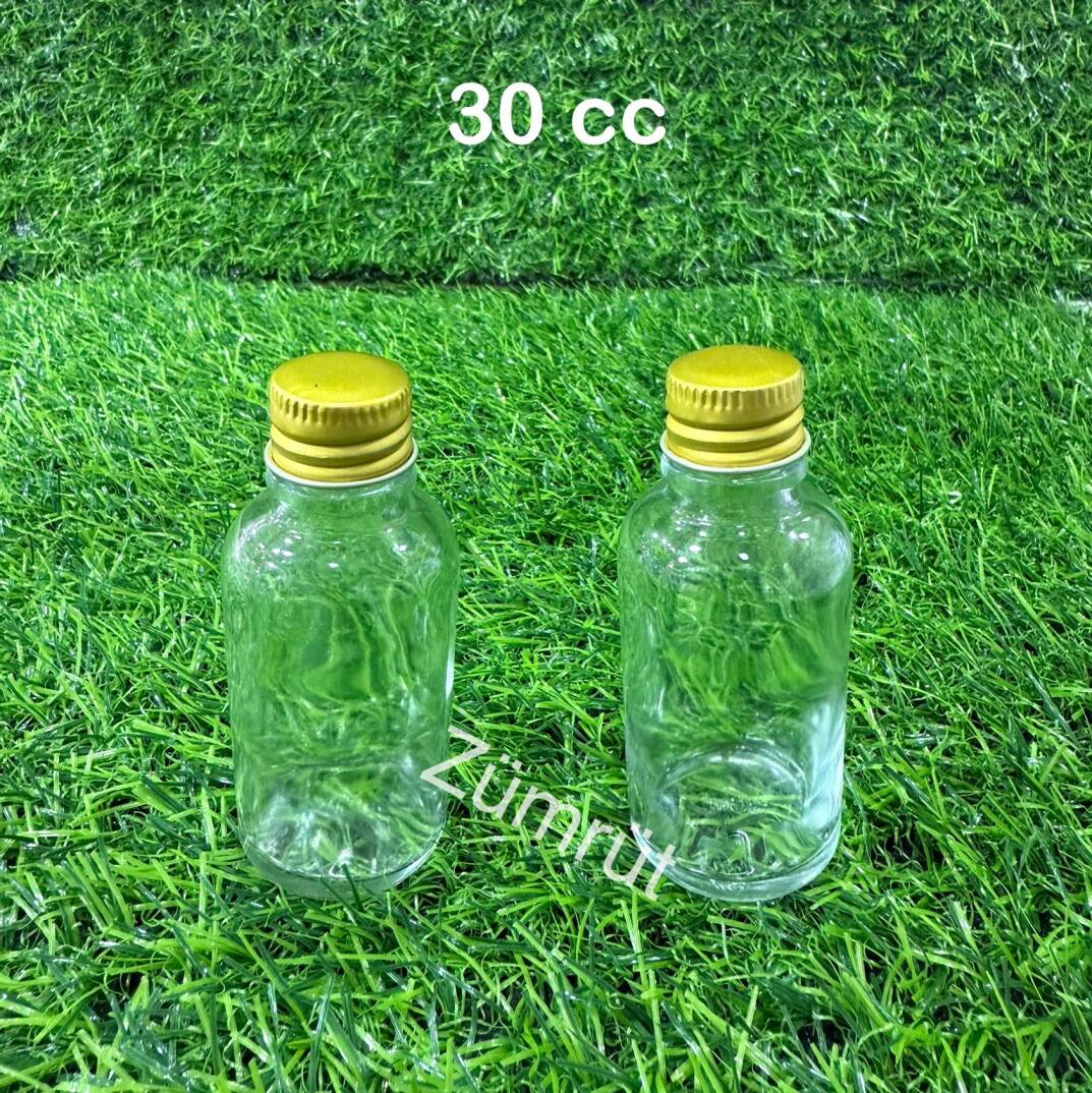 30 CC Cam Kolonya Şişesi Gold Kapaklı -004 - 1