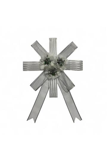 Bohça Süsü Beyaz- Gri Lazer Güllü - 2