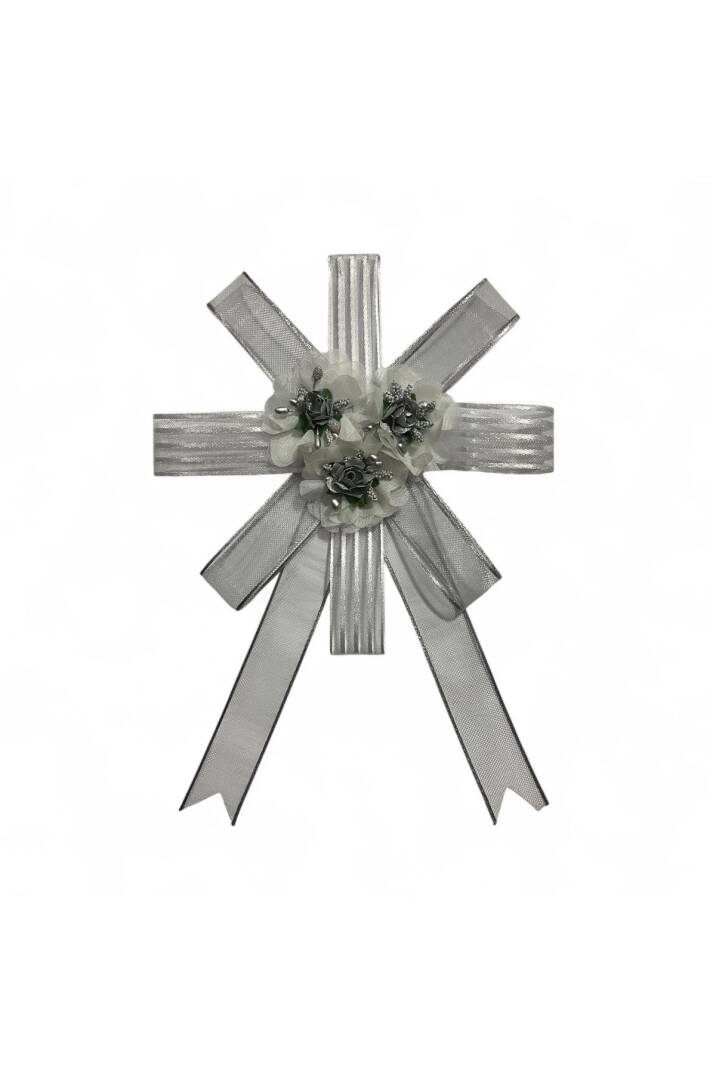 Bohça Süsü Beyaz- Gri Lazer Güllü - 2