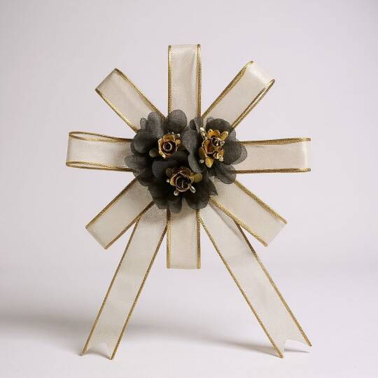 Bohça Süsü Gri-Cappuccino Lazer Güllü 