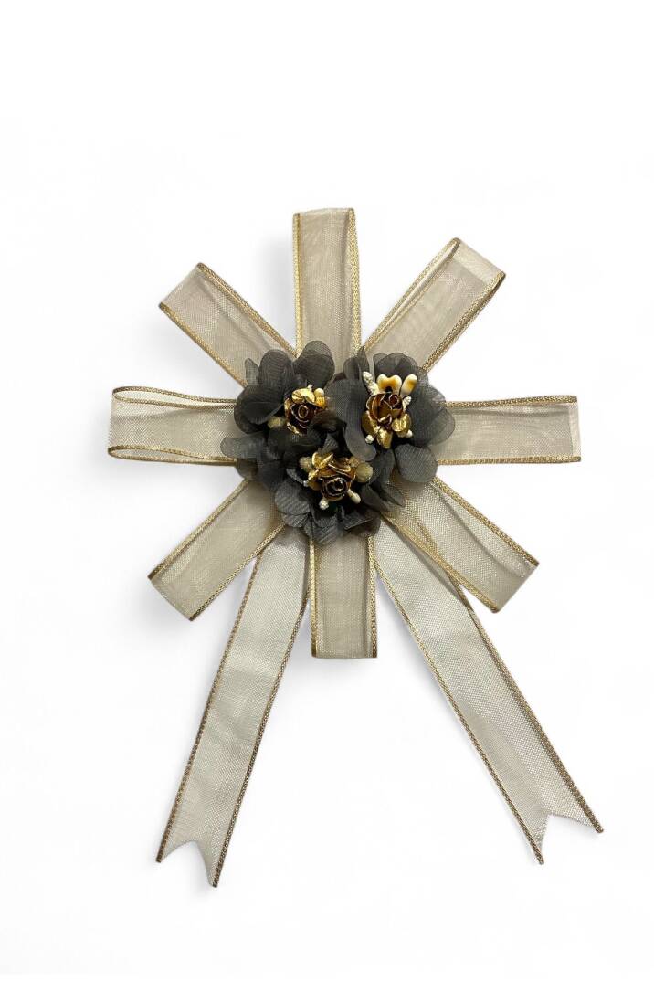 Bohça Süsü Gri-Cappuccino Lazer Güllü  - 2