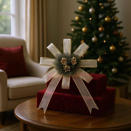 Bohça Süsü Gri-Cappuccino Lazer Güllü  - 3