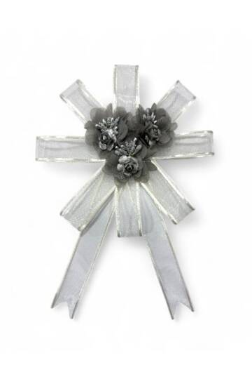 Bohça Süsü  Lazer Güllü Beyaz-Gri  - 2