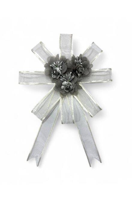 Bohça Süsü  Lazer Güllü Beyaz-Gri  - 2