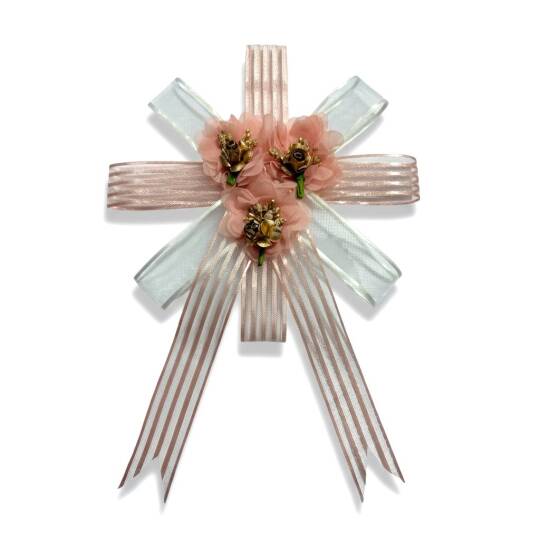 Bohça Süsü Lazer Güllü Pudra - Beyaz