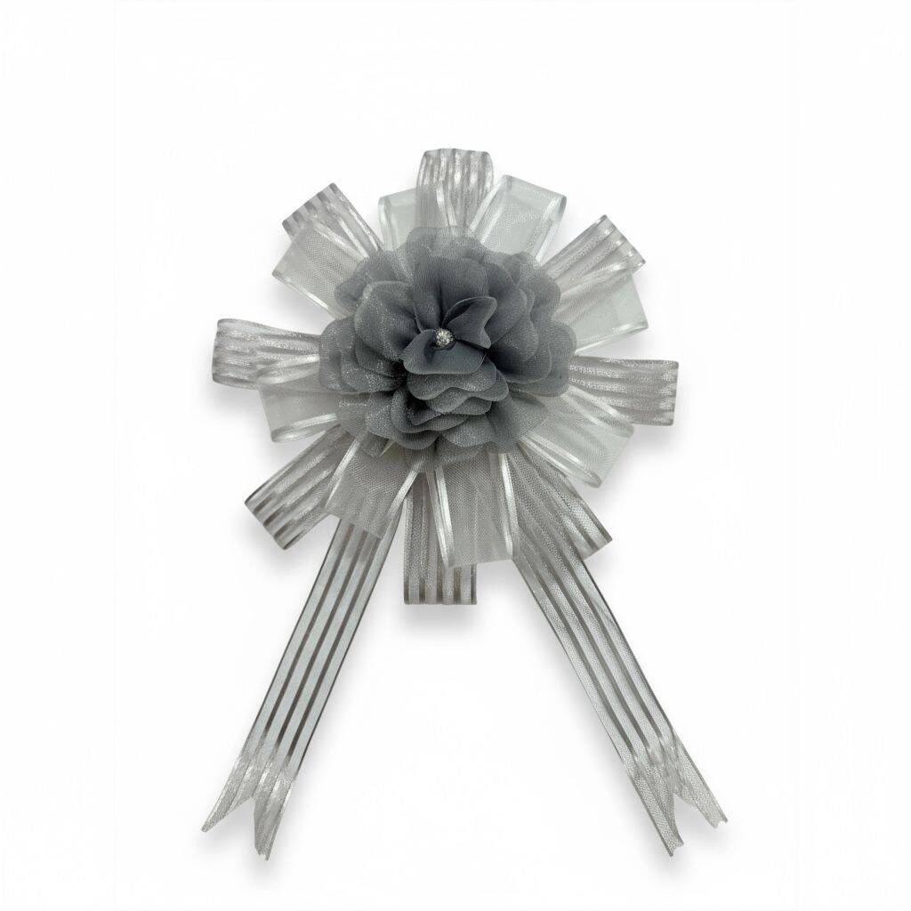 Bohça Süsü Organze Koyu Gri-Beyaz - 1