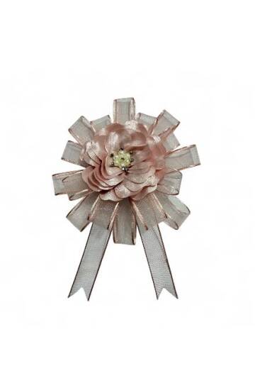 Bohça Süsü Saten Güllü  Pudra Şerit-Pudra Çiçek - 2