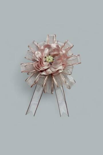 Bohça Süsü Saten Güllü  Pudra Şerit-Pudra Çiçek - 3