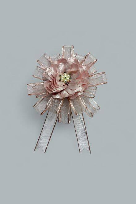 Bohça Süsü Saten Güllü  Pudra Şerit-Pudra Çiçek - 3