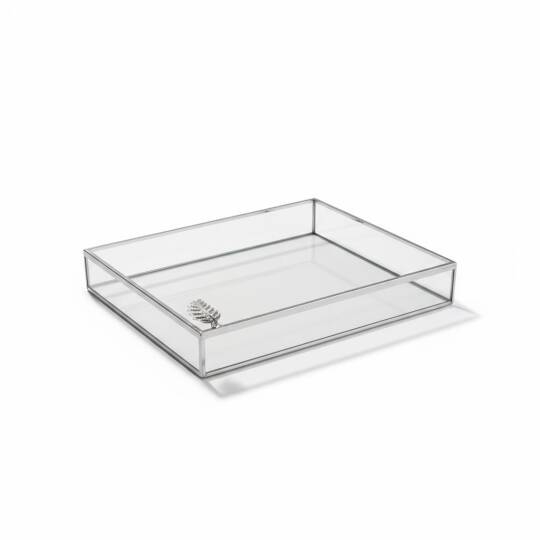 Cam Çikolata Kutusu  Gümüş 20*30*4 CM Ayaksız  