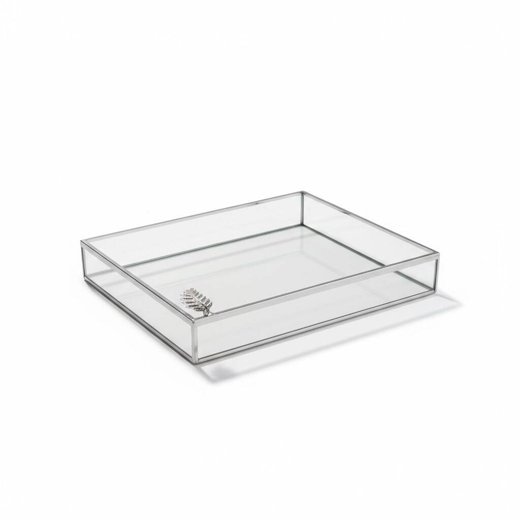 Cam Çikolata Kutusu  Gümüş 20*30*4 CM Ayaksız   - 1