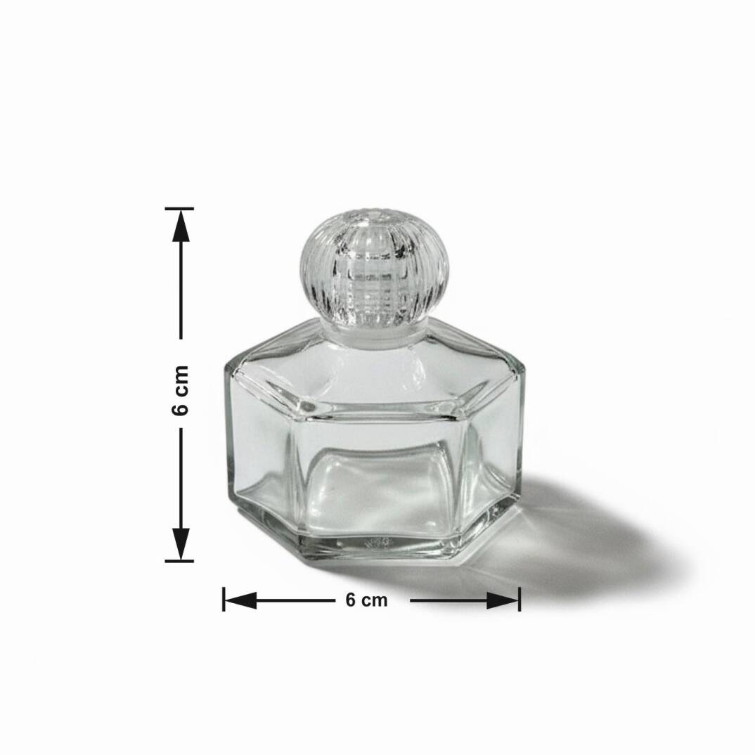 Cam Kolonya Şişesi Altıgen Adet ZMT-854 - 1