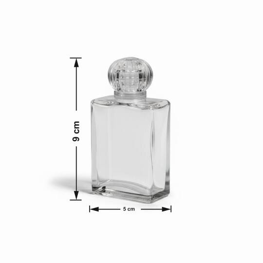 Cam Kolonya Şişesi Dikdörtgen  Adet ZMT-851