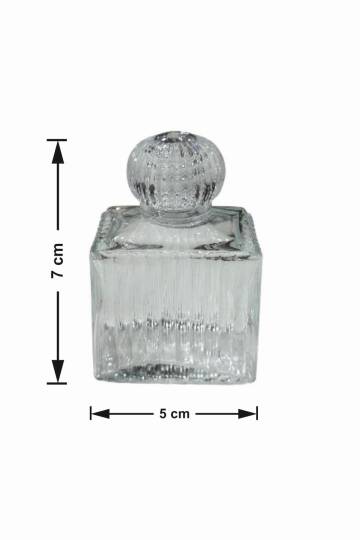 Cam Kolonya Şişesi Kare Çizgili Adet ZMT-853