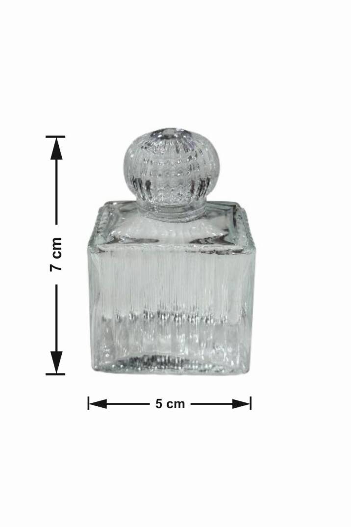 Cam Kolonya Şişesi Kare Çizgili Koli:165 Adet ZMT-853 - 1