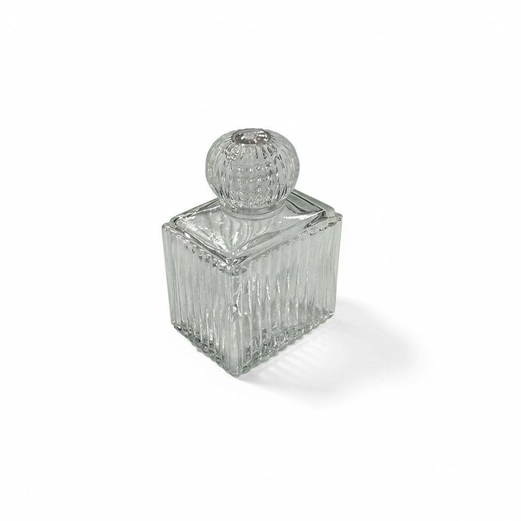 Cam Kolonya Şişesi Kare Çizgili Koli:165 Adet ZMT-853 - 2