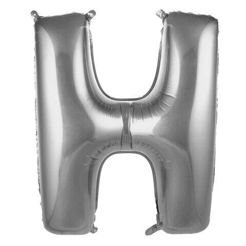 H-Harf 40 inç Folyo Gümüş Balon 100 Cm - 1