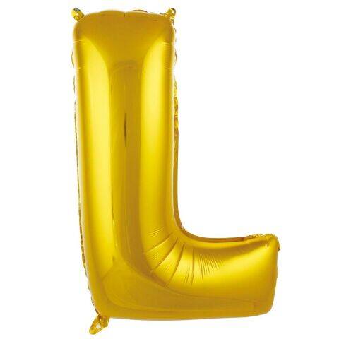 L-Harf 40 inç Folyo Gold Balon 100 Cm - 1