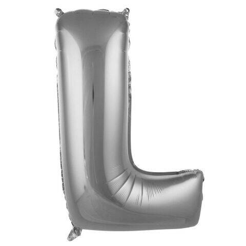 L-Harf 40 inç  Folyo Gümüş Balon 100 Cm - 1