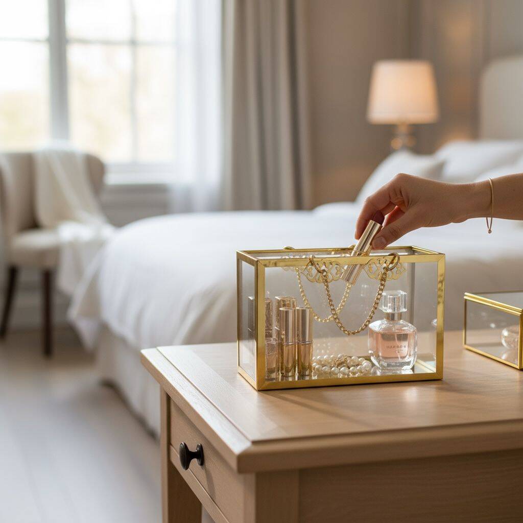 Şeffaf Pileksi Çanta Dekoratif Zincirli Gold Detaylı - 1