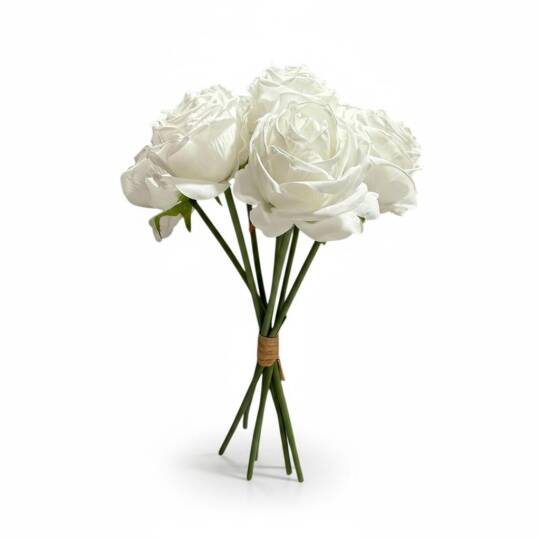 Yapay Gül Plastik Borulu 7 Kafa Beyaz ZMT-821