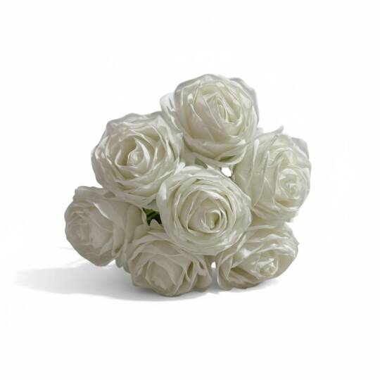 Yapay Gül Plastik Borulu 7 Kafa Beyaz ZMT-821 - 2