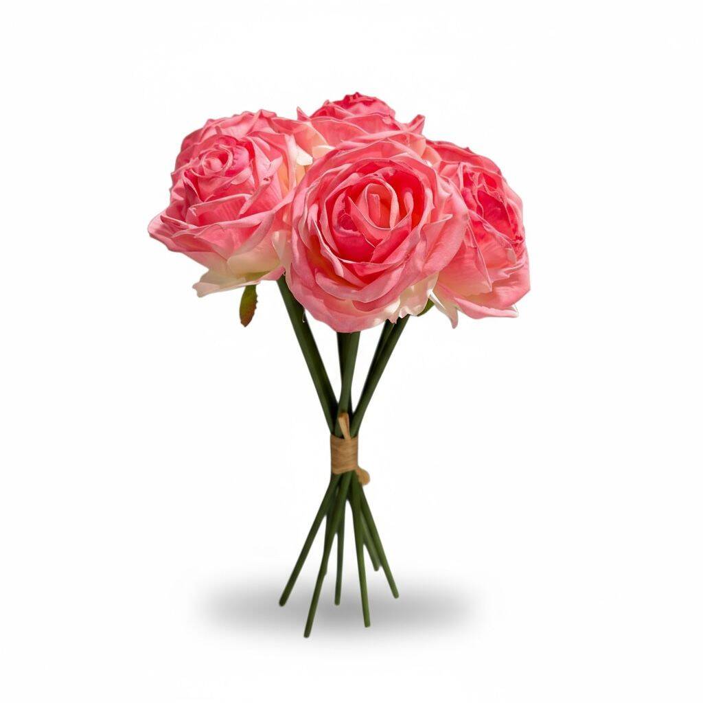 Yapay Gül Plastik Borulu 7 Kafa Pembe ZMT-821 - 1