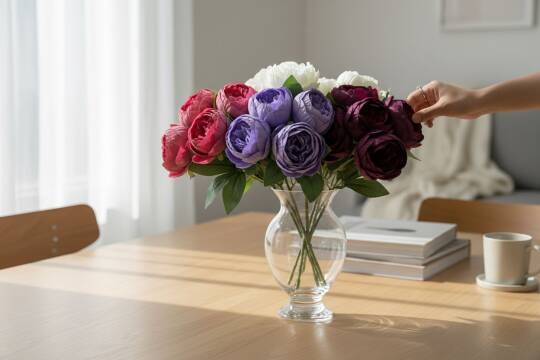 Yapay İri Şakayık Plastik Borulu 7 Kafa Pembe ZMT-829 - 5