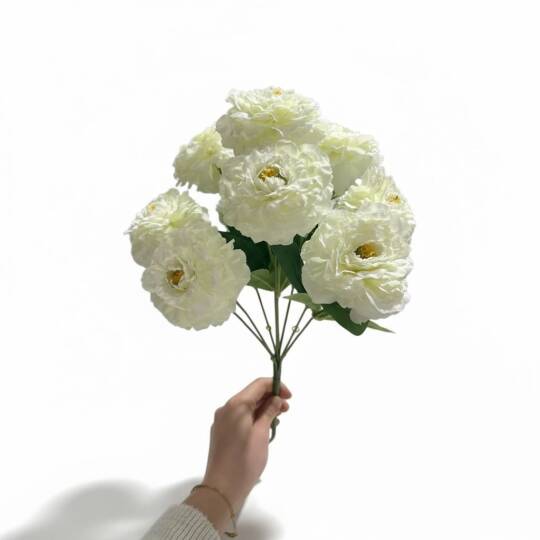 Yapay Karanfil 9 Kafa Kırık Beyaz  ZMT-904