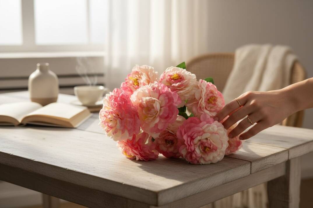 Yapay Karanfil 9 Kafa Pembe ZMT-904 - 2