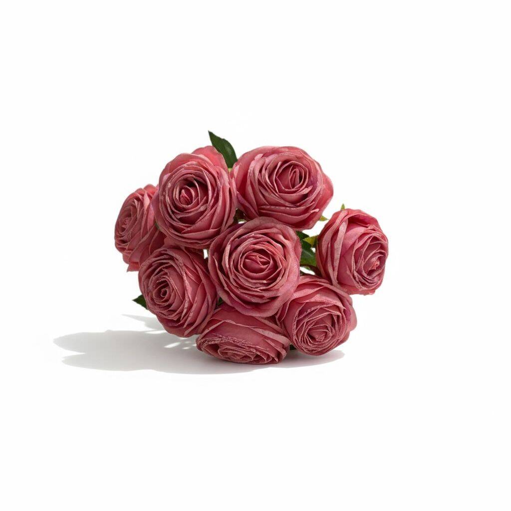 Yapay Premium Gül 7 Kafa Plastik Borulu Pembe ZMT-819 - 2