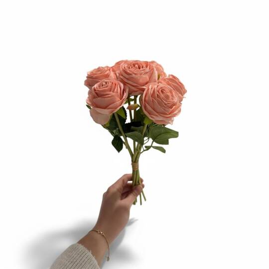 Yapay Premium Gül 7 Kafa Plastik Borulu Pudra ZMT-819 - 2