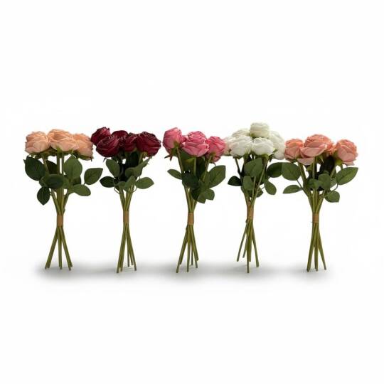 Yapay Premium Gül 7 Kafa Plastik Borulu Pudra ZMT-819 - 3