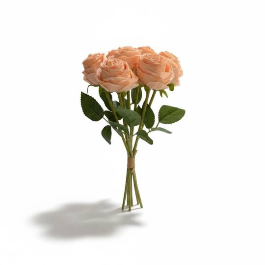 Yapay Premium Gül 7 Kafa Plastik Borulu Somon ZMT-819